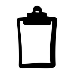 Simple Black and White Illustration of a Clipboard for Notes or Forms