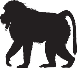 Gelada Baboon Vector Silhouette