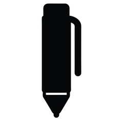 Black Stylus Pen Icon Digital Writing Tool Graphic Design Element