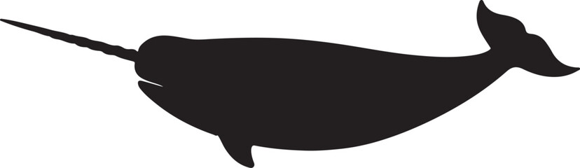 Giant Tusked Narwhal Vector Silhouette © Rizwan Ahmad
