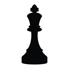 Black Chess Queen Piece Silhouette Isolated on White Background Strategic Game Competition