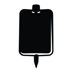 Black and White Illustration of an IV Bag Medical Device