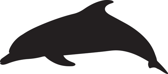 Indian Ocean Bottlenose Dolphin Vector Silhouette