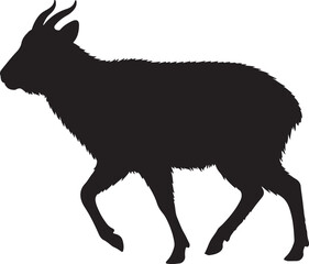 Japanese Serow Vector Silhouette