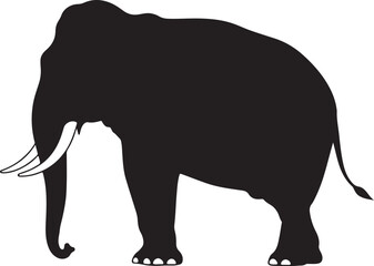 Javan Elephant Vector Silhouette