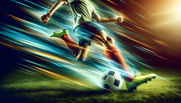 Dynamic Soccer Player in Action: Capturing the Thrill of the Game