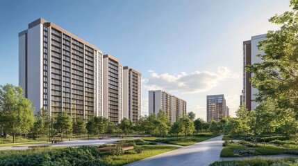 Obraz premium Modern Residential Complex: Urban Oasis
