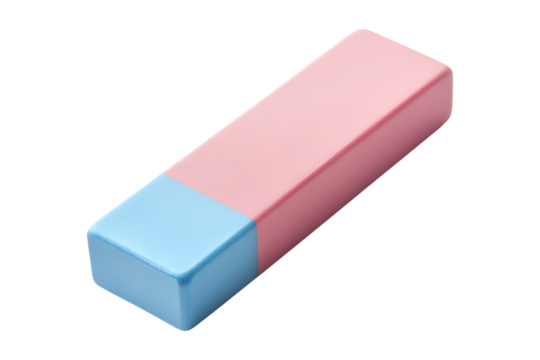 Two color Eraser isolated on transparent background