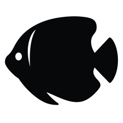 Stylized silhouette of a tropical fish swimming gracefully in clear water