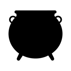 Black cauldron illustration evokes witchcraft and magical bubbling brews for Halloween