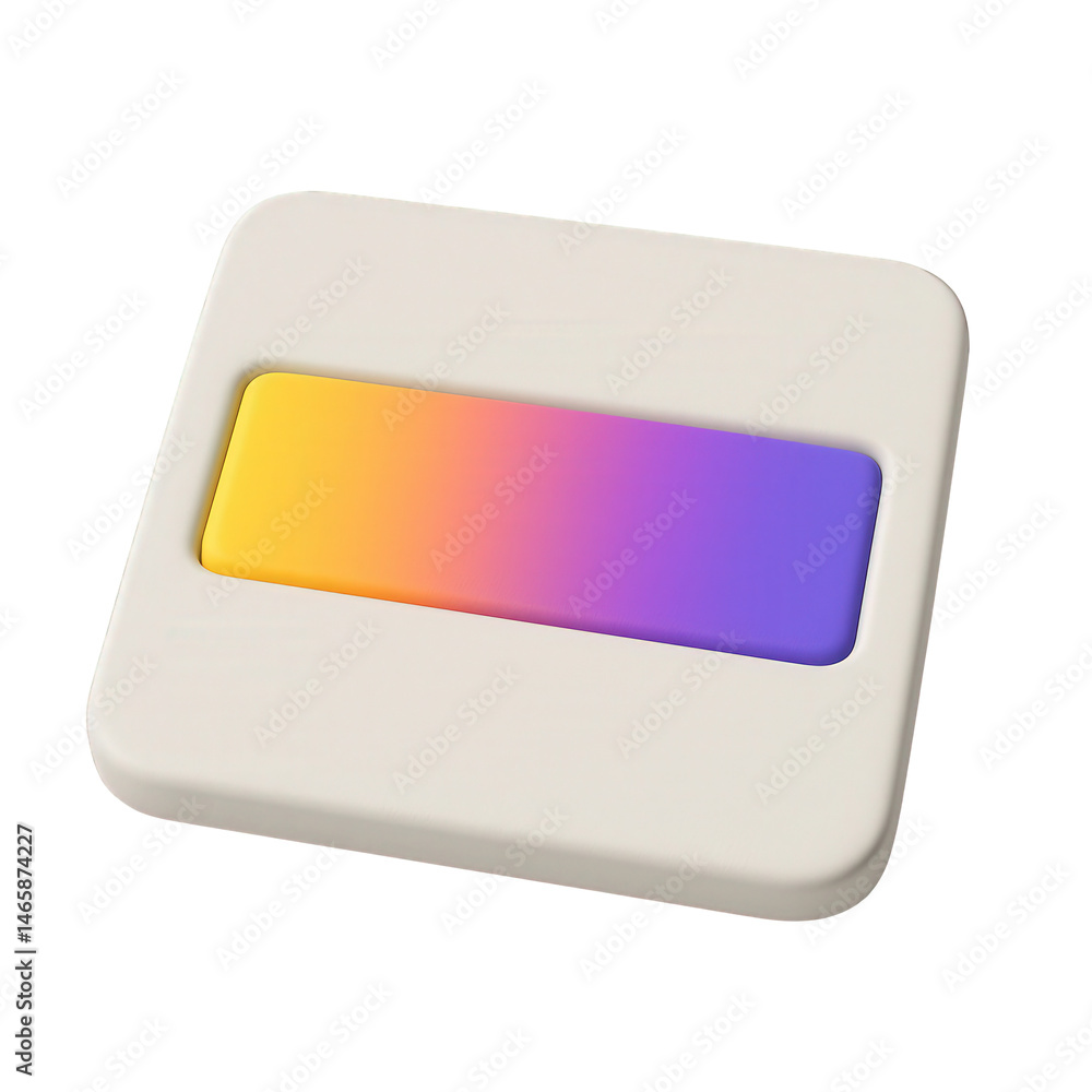 Aufkleber modern soft white panel with a rectangular recess filled by a captivating gradient from yellow to pu