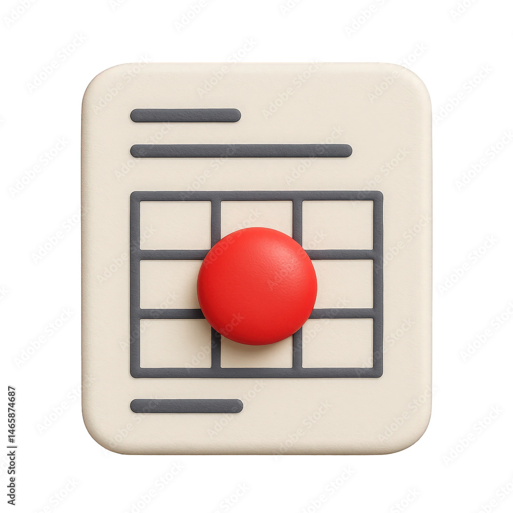 Poster Stylized rendering of a document or schedule page featuring a bold red marker on a grid structure.