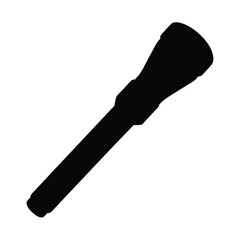 Silhouette of a flashlight on white background for camping or emergencies