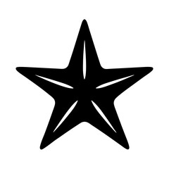 Stylized Silhouette of a Five Point Star with Internal Divisions Vector Illustration