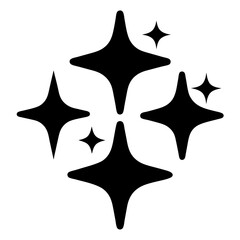 Four stylized stars arranged in a square pattern with smaller sparks