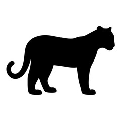Silhouette of a Powerful Panther Walking, a Symbol of Grace and Strength