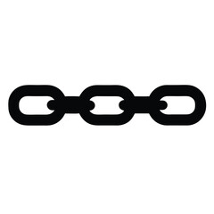 Simple vector illustration of three chain links in black on white background