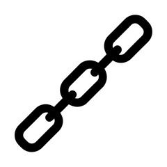 Simple black and white chain links illustration on a white background