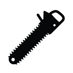 Silhouette of a Vintage Bow Saw with a Smooth Handle Design