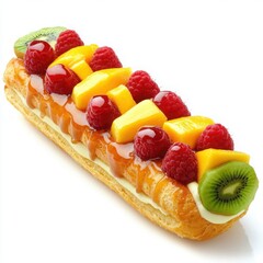 ango, kiwi, and raspberry, decorated with a glossy fruit glaze