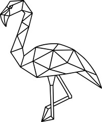 High Quality Geometric Flamingo Vector