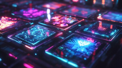 Futuristic Technology Abstract, A Cyberpunk Array of Electronic Components