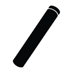Simple black cylindrical shape with rounded ends on a white background