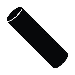 Black Cylindrical Solid Object with Rounded Edges on a White Background