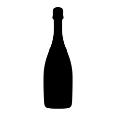 Silhouette of a sparkling wine bottle, elegant and celebratory design element