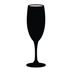 A silhouetted image of a champagne flute showcasing its elegant and slender design