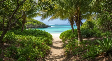 Fototapeta premium Secluded Tropical Beach Path