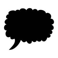 Black speech bubble with fluffy edges on a white background illustration