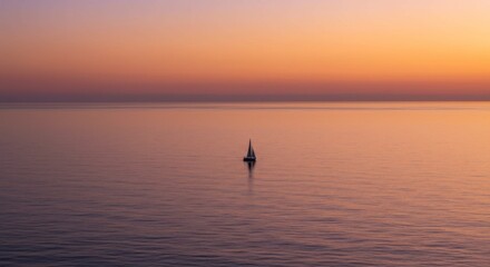 Fototapeta premium Solitary Buoy at Sunset Over Calm Ocean