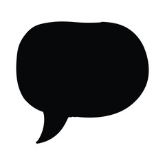 Black speech bubble icon representing communication, dialogue, and conveying messages effectively