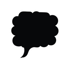 A Black and White Vector Image Depicting a Stylized Speech Bubble