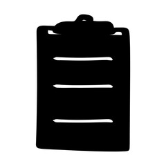 Stylized Black and White Clipboard Icon Representing Tasks and Organization Concept