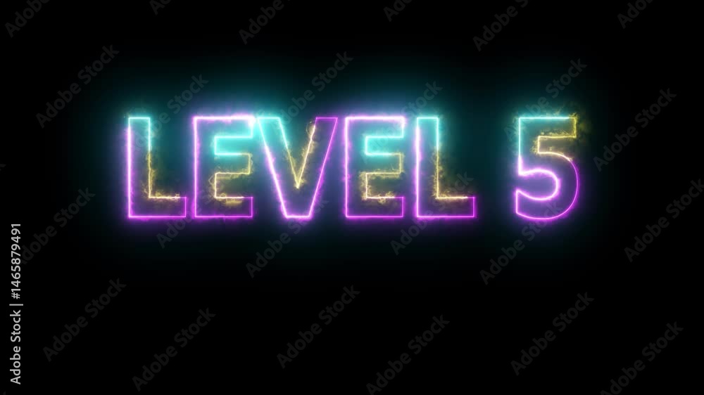 Poster level 2 text font with neon light. level up neon sign. neon letters spelling out level up appear