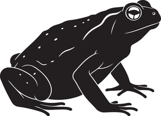 Oriental Fire-bellied Toad Vector Silhouette