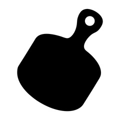 Isolated black cutting board vector image with handle and hanging hole