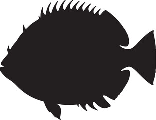 Pacific Spiny Lumpsucker Vector Silhouette