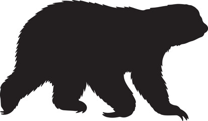 Pale-throated Sloth Vector Silhouette