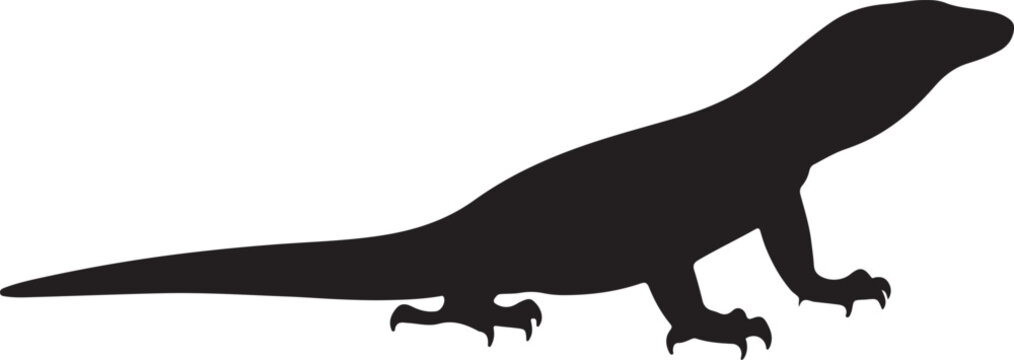 Panay Monitor Lizard Vector Silhouette