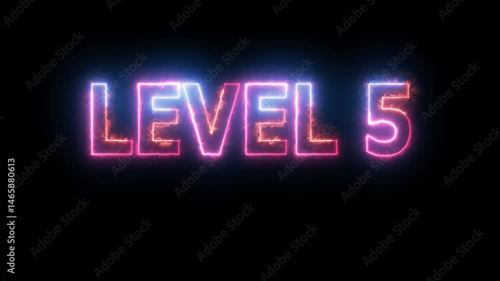 Poster level 2 text font with neon light. level up neon sign. neon letters spelling out level up appear