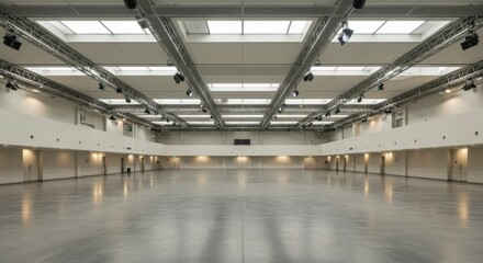 Empty convention hall, spacious interior