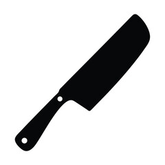 Silhouette of a Heavy Duty Meat Cleaver for Culinary Cutting Tasks