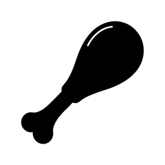 A Delicious and Classic Black Chicken Leg Drumstick on a White Background
