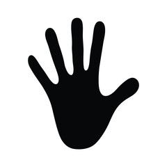 Black hand silhouette against white background offering symbolic representation of communication