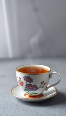 Fototapeta premium cup of tea with a saucer on a table
