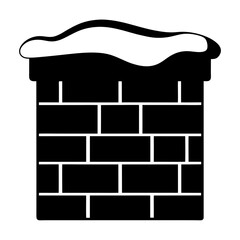 Festive snow covered chimney illustration, classic holiday season decoration design