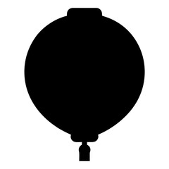 Simple black silhouette illustration of a decorative lantern with a tassel design